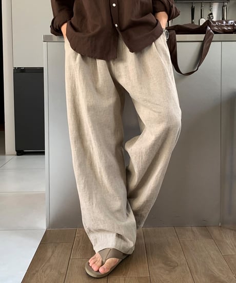 LINEN BLEND FLOW PANTS /2color