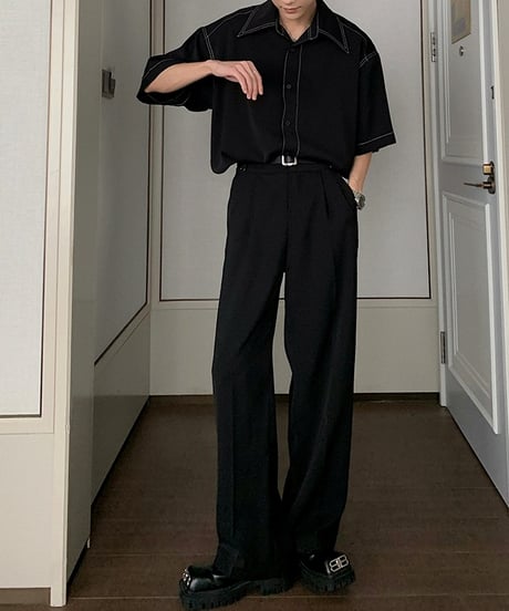 LOOSE DRAPE STITCH SHIRT /5color