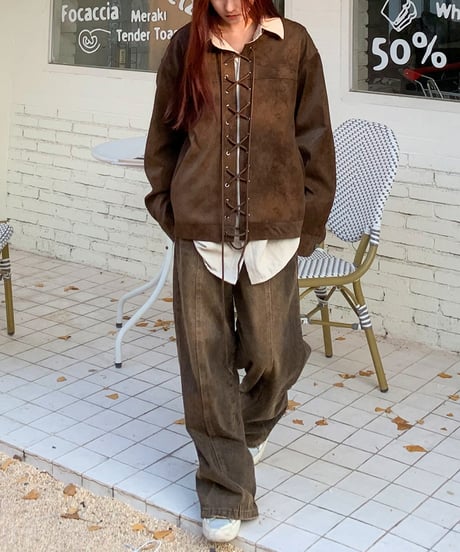 RUSTIC FAUX LEATHER JACKET