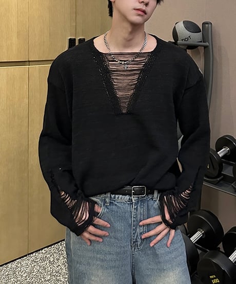 SLIT SLASH SUMMER KNIT /2color