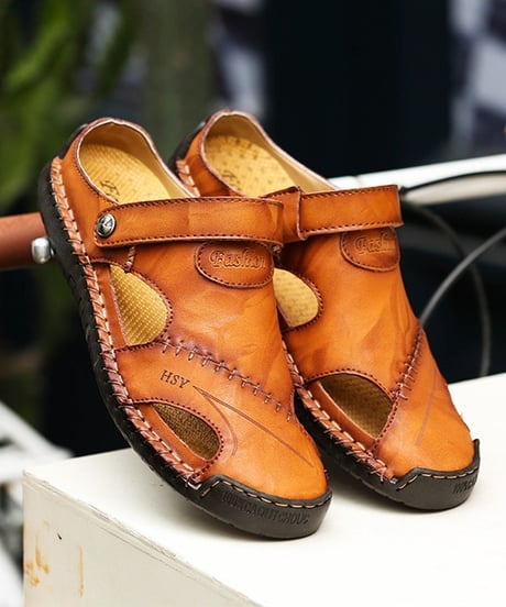 REAL LEATHER FISHERMAN SANDALS /3color