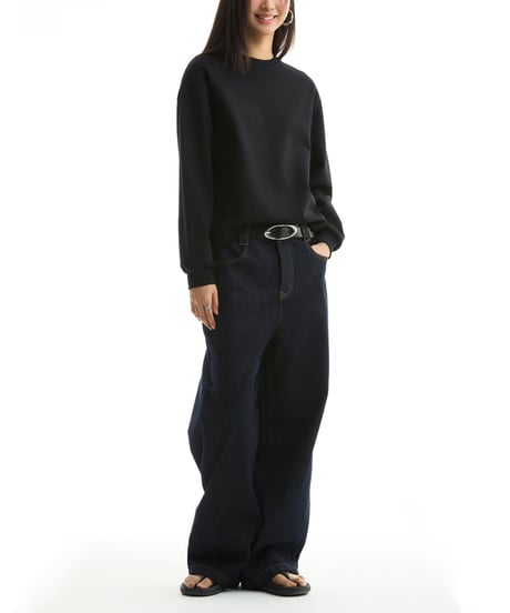 WIDE STRAIGHT BLUE JEANS