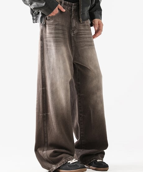 WAVY WASHED WIDE DENIM /2color