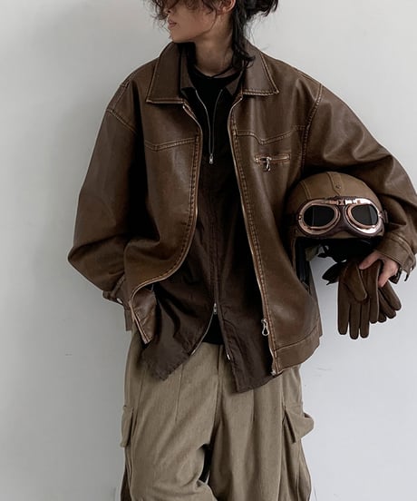 FAUX LEATHER VINTAGE RIDERS /2color