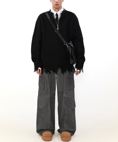 ASHNOISE HALF ZIP KNIT /2color