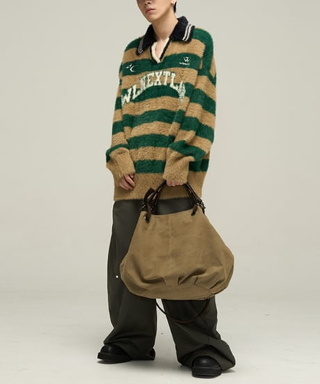 LOOSE BORDER SKIPPER KNIT /2color