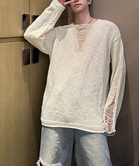 SLIT SLASH SUMMER KNIT /2color