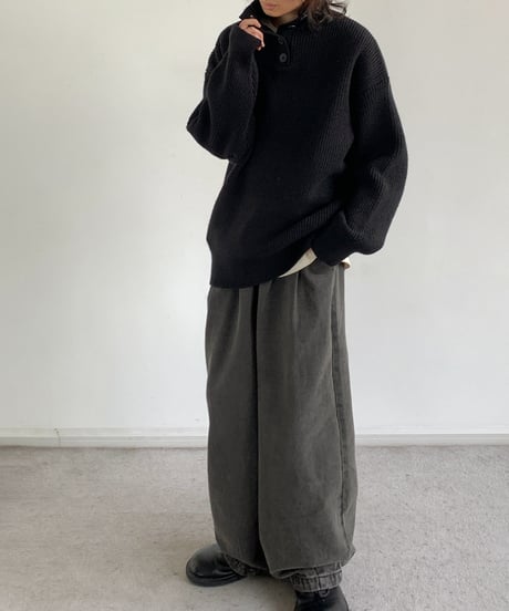 HALF BUTTON LOOSE TURTLE /3color