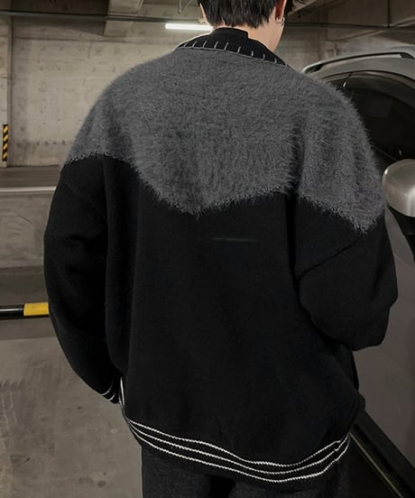 SPLICE KNIT CARDIGAN JACKET /2color