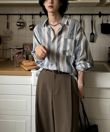 LAZY STYLE STRIPED SHIRT