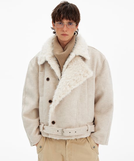 WOOLBOA BELTED JACKET /2color
