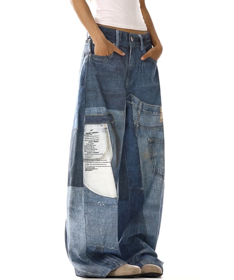 SCRAPEDGE WIDE JEANS