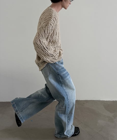 LOW GAUGE OPENWORK KNIT /2color