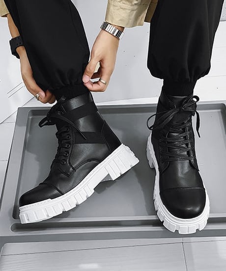 HIGH SOLE SNEAKER BOOTS /2color
