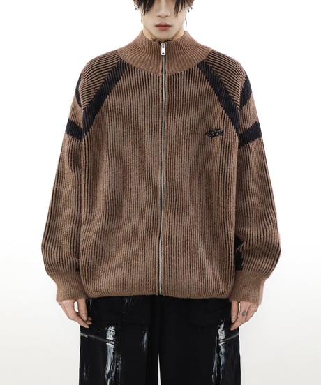BLOCKNOISE ZIP CARDIGAN /3color
