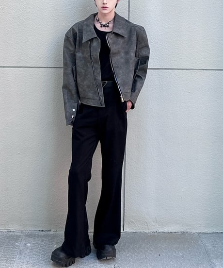 SHORT FAUX LEATHER RIDERS /2color