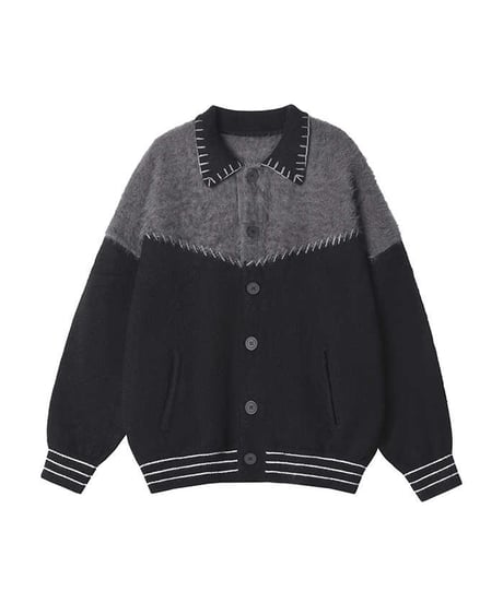 SPLICE KNIT CARDIGAN JACKET /2color