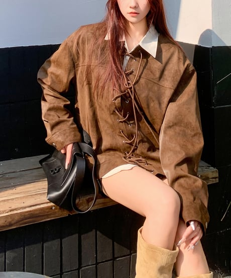 RUSTIC FAUX LEATHER JACKET