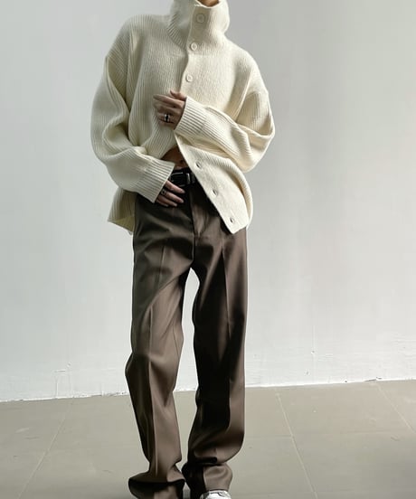 HIGH-COLLAR KNIT CARDIGAN /3color