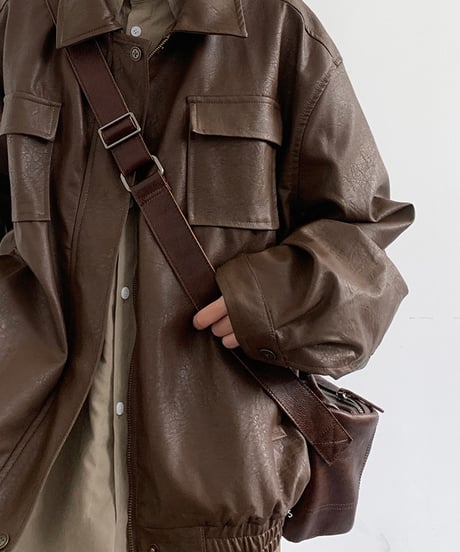 FAUX LEATHER RIDERS JACKET /2color