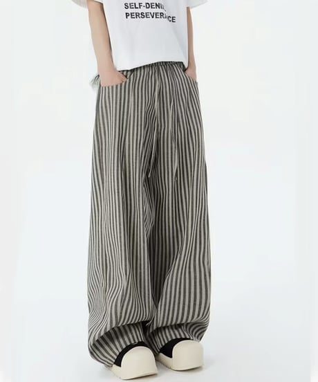 WIDE DRAPE STRIPED PANTS /2color