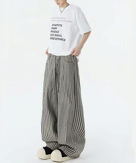 WIDE DRAPE STRIPED PANTS /2color