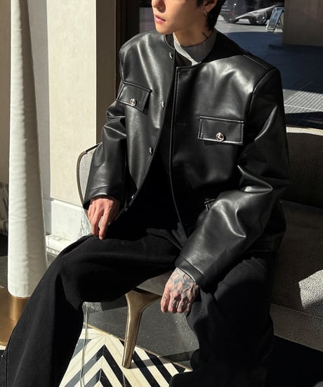 FAUX LEATHER SHORT JACKET