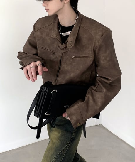 FAUX LEATHER SINGLE RIDERS /2color