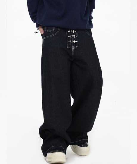 METAL TOGGLE WIDE DENIM