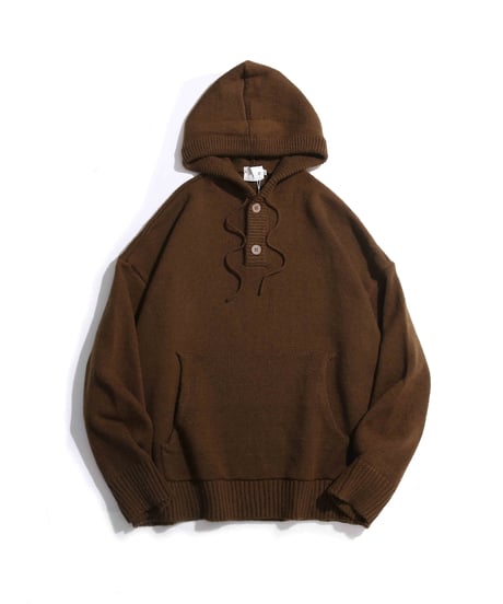 LOOSE KNIT RIBBED HOODIE  /3color