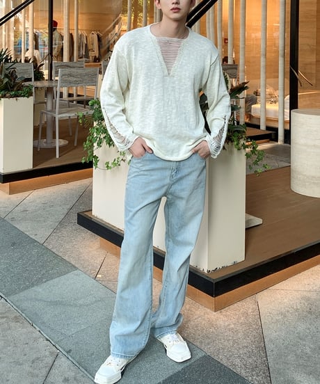 SLIT SLASH SUMMER KNIT /2color