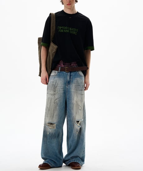 BROKENEDGE BAGGY DENIM（Dirty）