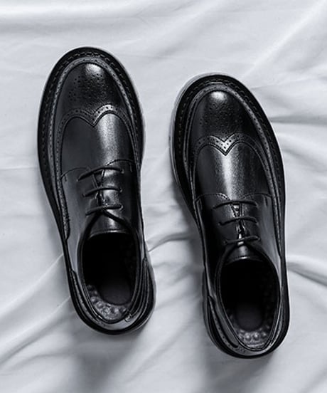 REAL LEATHER PLATFORM BROGUE