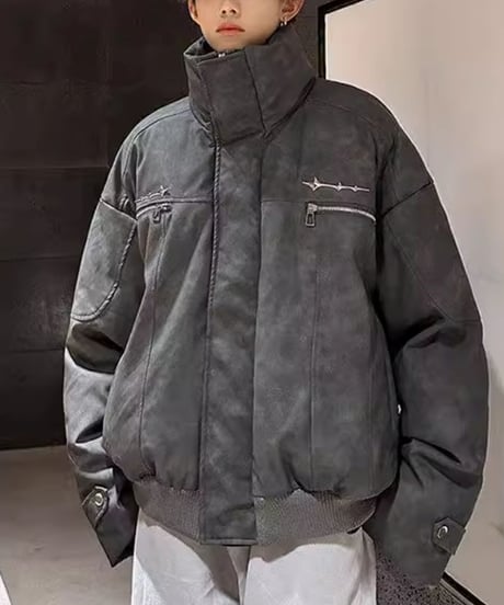 FAUX LEATHER DOWN BLOUSON /2color