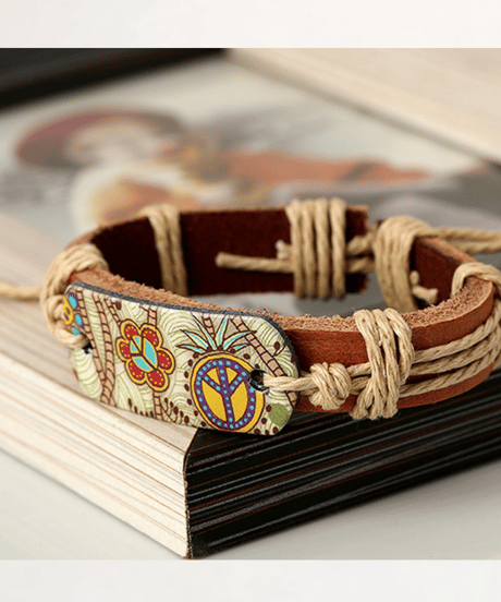 HEMP BRAID LEATHER BRACELET