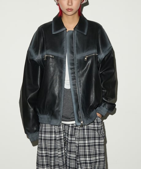 FADETRACK FAUX LEATHER JACKET /2color