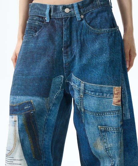 SCRAPEDGE WIDE JEANS