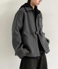 WOOL-LIKE EDGE STITCH COAT /2color