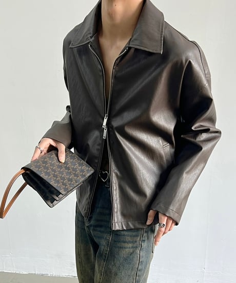 HIGH-END FAUX LEATHER JACKET /2color