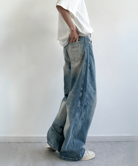 DROPLINE FADE LOOSE DENIM /3color