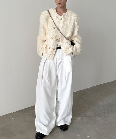 W-BREASTED SHAGGY JACKET /2color