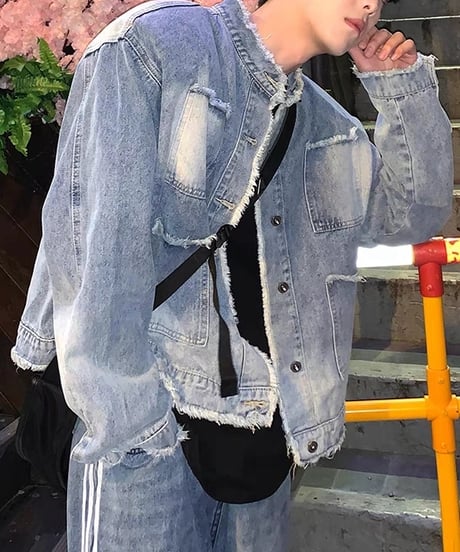 FRAYED EDGE DENIM JACKET /2color