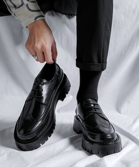 REAL LEATHER PLATFORM BROGUE