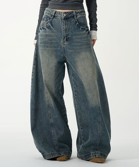 WASHED WIDE LEG JEANS(25SSMODEL)