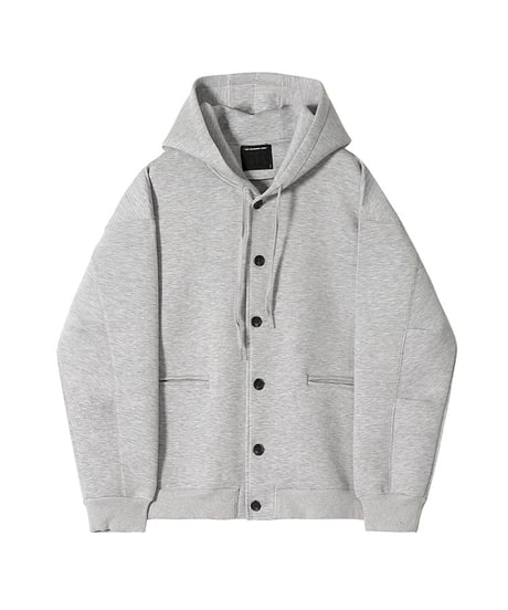 BUTTON LOOSE HOODED JACKET