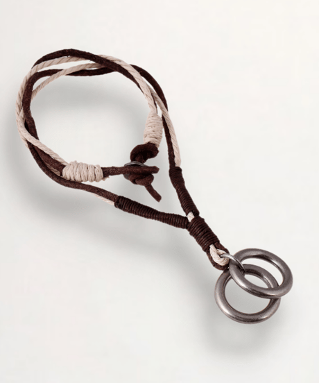 DOUBLE RING LEATHER NECKLACE