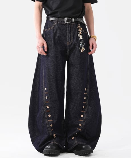 【予約販売】BUTTONDROP WIDE DENIM
