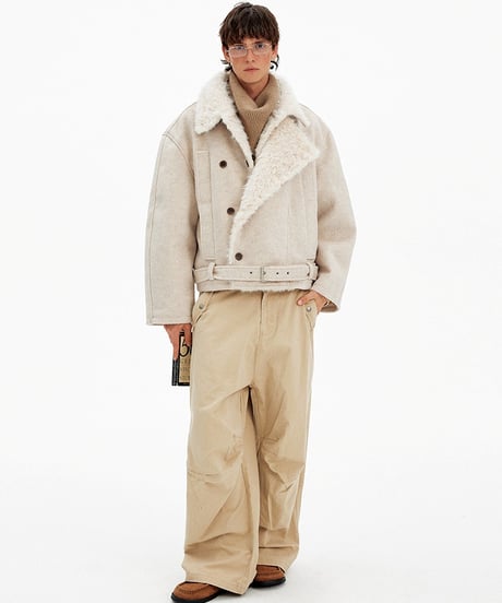 WOOLBOA BELTED JACKET /2color