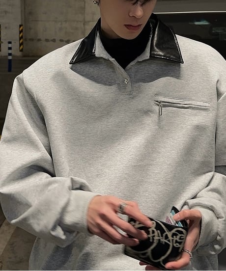 BICOLOR SWEAT POLO /2color