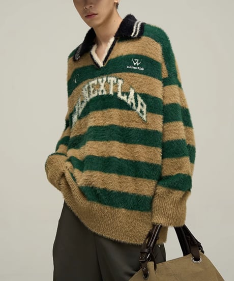 LOOSE BORDER SKIPPER KNIT /2color